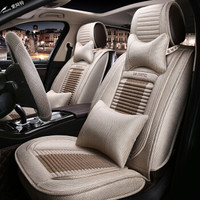 紫风铃汽车坐垫四季通用布艺汽车座垫车垫座套速腾朗行冠道宝马5系CRV雅阁途胜翼虎 H10温馨米-豪华版