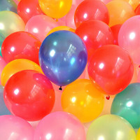 多美忆 100只装混色珠光气球婚庆气球套装生日气球装饰圆形彩色赠气筒丝带