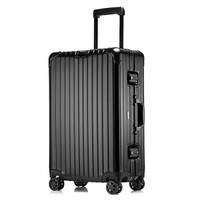 BOSTANTEN 波斯丹顿 铝镁合金拉杆箱 万向轮全铝箱商务行李箱24英寸男女旅行箱 B9181124 黑色