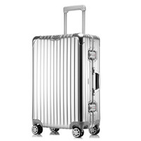 BOSTANTEN 波斯丹顿 铝镁合金拉杆箱 万向轮全铝箱商务行李箱24英寸男女旅行箱 B9181124 银色