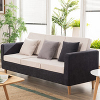 ZHONGWEI 中伟 休闲沙发简约沙发小户型北欧沙发布艺懒人沙发 深灰色三人位