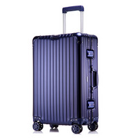 BOSTANTEN 波斯丹顿 铝镁合金拉杆箱 万向轮全铝箱商务行李箱24英寸男女旅行箱 B9181124 蓝色