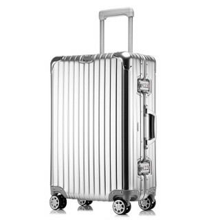 BOSTANTEN 波斯丹顿 铝镁合金拉杆箱 万向轮全铝箱商务行李箱20英寸男女旅行箱 B9181120 银色