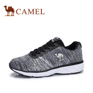 CAMEL 骆驼 女鞋 轻便透气时尚活力低跟运动鞋 A81384608 黑/灰 40