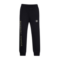 YOUNG VERSACE 范思哲 奢侈品童装 春夏款 男童深蓝色棉质字母logo休闲裤 YVMPA157 YFE130 Y3718 8A