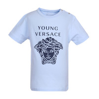 YOUNG VERSACE 范思哲 奢侈品童装 春夏款 男童蓝色棉氨纶圆领美杜莎短袖T恤 YVBTS111 Y0002 Y3773 36M/3A
