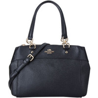 COACH 蔻驰 女士皮质手提单肩包 F25395 IMBLK 黑色 中号