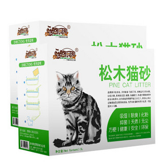 憨憨乐园 猫砂猫砂盆松木猫砂除臭猫沙猫咪宠物卫生猫用品礼盒装5L 2盒装