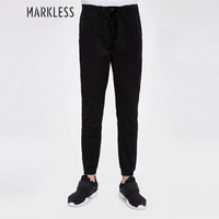 Markless 休闲裤男黑色束脚运动休闲裤小脚卫裤CLA8806M黑色185/XXL（2.76尺）