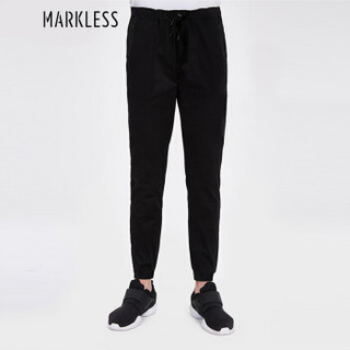 Markless 休闲裤男黑色束脚运动休闲裤小脚卫裤CLA8806M黑色170/M（2.4尺）