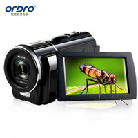 欧达（ORDRO）F5全景像全高清摄像机数码闪存dv外挂电池专业摄像机双重增强防抖2400万像素