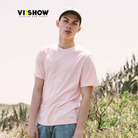 威秀 viishow 短袖T恤男潮流几何图案圆领T恤青少年TD1629172 粉色 XL