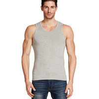 PLAYBOY 花花公子 男士莫代尔棉背心男紧身运动打底衫健身背心透气薄款 中灰 XL D7117 (灰色、XL)