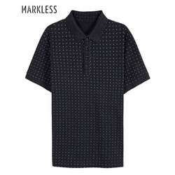 Markelss POLO衫男翻领波点休闲t恤保罗衫TXA3608M黑灰色170/90(M) *3件