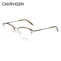 卡尔文·克莱恩（Calvin Klein）眼镜框 男女款绿色银边金属光学近视眼镜架 CK5465A 318 50mm