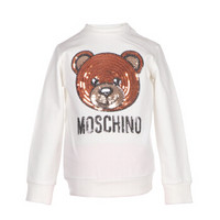 MOSCHINO 莫斯奇诺 奢侈品童装 春夏款 女童白色棉质小熊图案圆领长袖卫衣 MHF00D LCD00 10063 3A