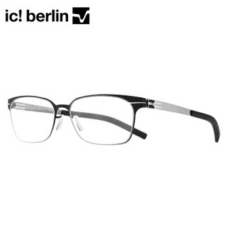 ic!berlin 德国进口眼镜框 男士超轻无螺丝无焊接薄纸钢金属眼镜架GAYA black/chrome