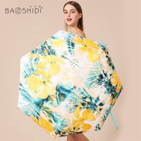 宝石蝶女士夏日遮阳防晒自动太阳伞 时尚创意印花折叠晴雨伞 精美礼盒包装/雨林热恋系列 风轻似梦