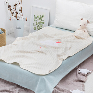 威尔贝鲁 (WELLBER） 婴儿毯子 新生儿空气层彩棉空调盖被 云朵款120*80cm