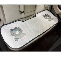 紫风铃 汽车坐垫夏季3D卡通无靠背冰丝汽车座垫四季通用单张长条 防滑免绑办公座椅垫KT 三人长垫 小灰猫