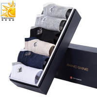 美美新格6双装袜子男士四季款棉男短袜简约吸汗短筒棉袜男生运动男船袜6003-1学院风混色A组合均码