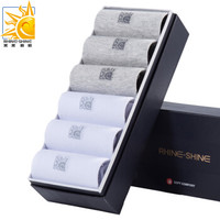 美美新格袜子男棉质男袜透气吸汗中筒透气休闲纯色男袜6双装6006-2混色B组合均码