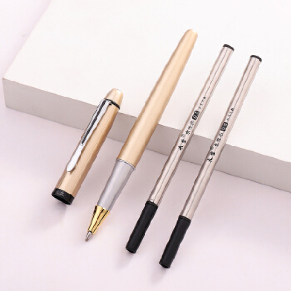 永生金属签字笔商务中性笔宝珠笔男女士签名笔水笔金色