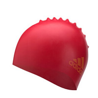 阿迪达斯（adidas）儿童泳帽 男女童训练硅胶防水护耳游泳帽 儿童游泳装备BK0375 红色