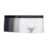 YANXUAN 网易严选 四角内裤 中腰透气柔软男式基础平角内裤短裤 白色+浅灰+深灰+藏青(4件)1031004 S