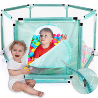 纽奇（Nukied）儿童婴儿游戏围栏  宝宝学步围栏栅栏游戏池  室内外玩具   六边形安全护栏 绿色