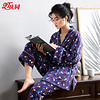 庆同（QingTong）睡衣女 春夏纯棉性感和服宽松家居服长袖套装 1173711 紫色 XL