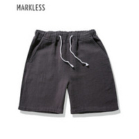 Markless 休闲裤男纯色沙滩短裤青年时尚休闲短裤DKA8906M深灰色170/M（2.4尺）