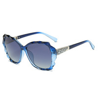 帕莎 Prsr 太阳镜 女圆脸偏光墨镜明星代言大框潮 T60108 -T134蓝色