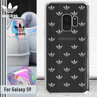 adidas(阿迪达斯)  三星 Galaxy S9手机壳 三叶草透明硅胶防摔保护套TPU软壳-透明炫银色