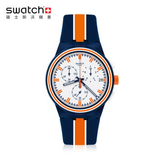 斯沃琪（Swatch）瑞士手表 原创系列平局决胜 三眼夜光石英表SUSZ400