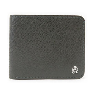 dunhill登喜路男士灰色牛皮压纹短款钱包钱夹l2m131z