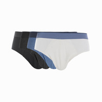 YANXUAN 网易严选 内裤 中腰三角透气不易褪色男式玩色内裤短裤 白色+深麻灰+牛仔蓝+黑色(4件)S 1057054