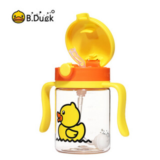 小黄鸭（B.DUCK）PPSU带重力球刻度手柄吸管水杯子夏季儿童男女宝宝幼儿水壶 200ml 黄色