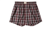 GIORDANO 佐丹奴 内衣男式内裤 棉质印花大裤衩平底四角裤 011771390019604 92黑/红/白格子色 小码(165/74A)