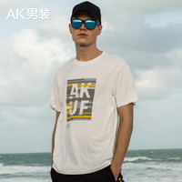 AK男装（AKSERIES）都市特工印花短袖T恤1800018 白色XXL