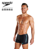 速比涛（Speedo）泳裤 男士成人平角游泳裤 专业训练抗氯速干 动感大标 蓝色 38 8095286753