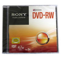 索尼（SONY）DVD-RW 光盘/刻录盘 1-2速4.7G 单片盒装 可擦写 空白光盘