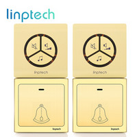 领普科技(linptech)无线门铃不用电池自发电远距离呼叫器G1香槟金色门铃二拖二(2个发射器+2个接收响铃端)