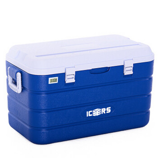 ICERS（艾森斯）保温箱 车载便携冷藏箱 药品胰岛素医用保鲜箱 海钓箱 80升 温度计显示款 蓝白色