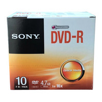 索尼（SONY）DVD-R 光盘/刻录盘 16速4.7G 单片盒装10片/包 空白光盘