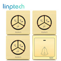 领普科技(linptech)无线门铃不用电池自发电远距离呼叫器G1金色门铃一拖三(1个发射器+3个接收响铃端)