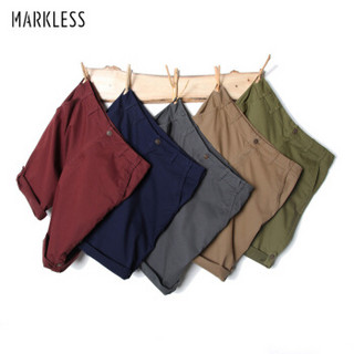 Markless 休闲裤男青年修身五分裤薄款休闲短裤DKA5917M2灰色165/S（2.28尺）