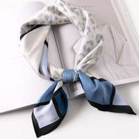 GLO-STORY 丝巾女 时尚优雅小方巾百搭气质装饰领巾 WSJ814049 蓝灰色