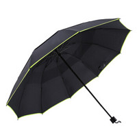 MAYDU 美度 夜行安全反光雨伞1.1米10骨双层防风男士折叠晴雨伞 M3510绿色边