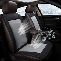 紫风铃 夏季通风汽车坐垫单片功能坐垫冰丝汽车座垫 吹风制冷凉垫单片主驾NXL06 12V单座-质感灰